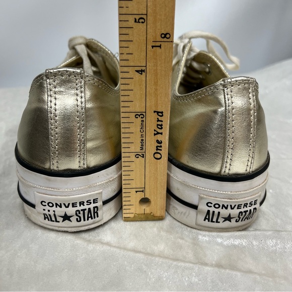 Converse All Star 9.5 Metallic Gold Sneakers - Picture 6 of 10